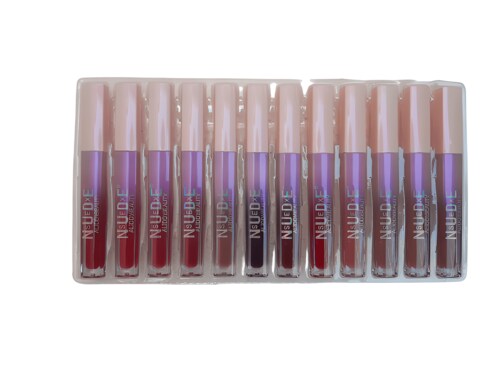 Set de 12 Labiales Mate Larga Duracion Nude.