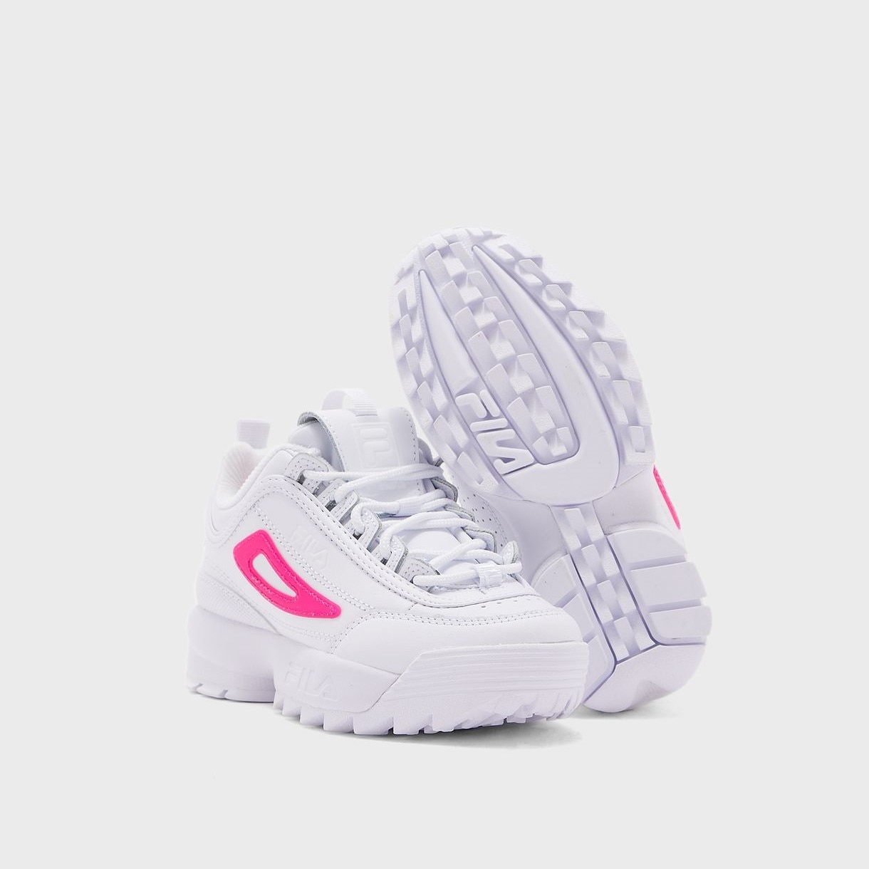 Zapatos fila best sale blanco con rosado