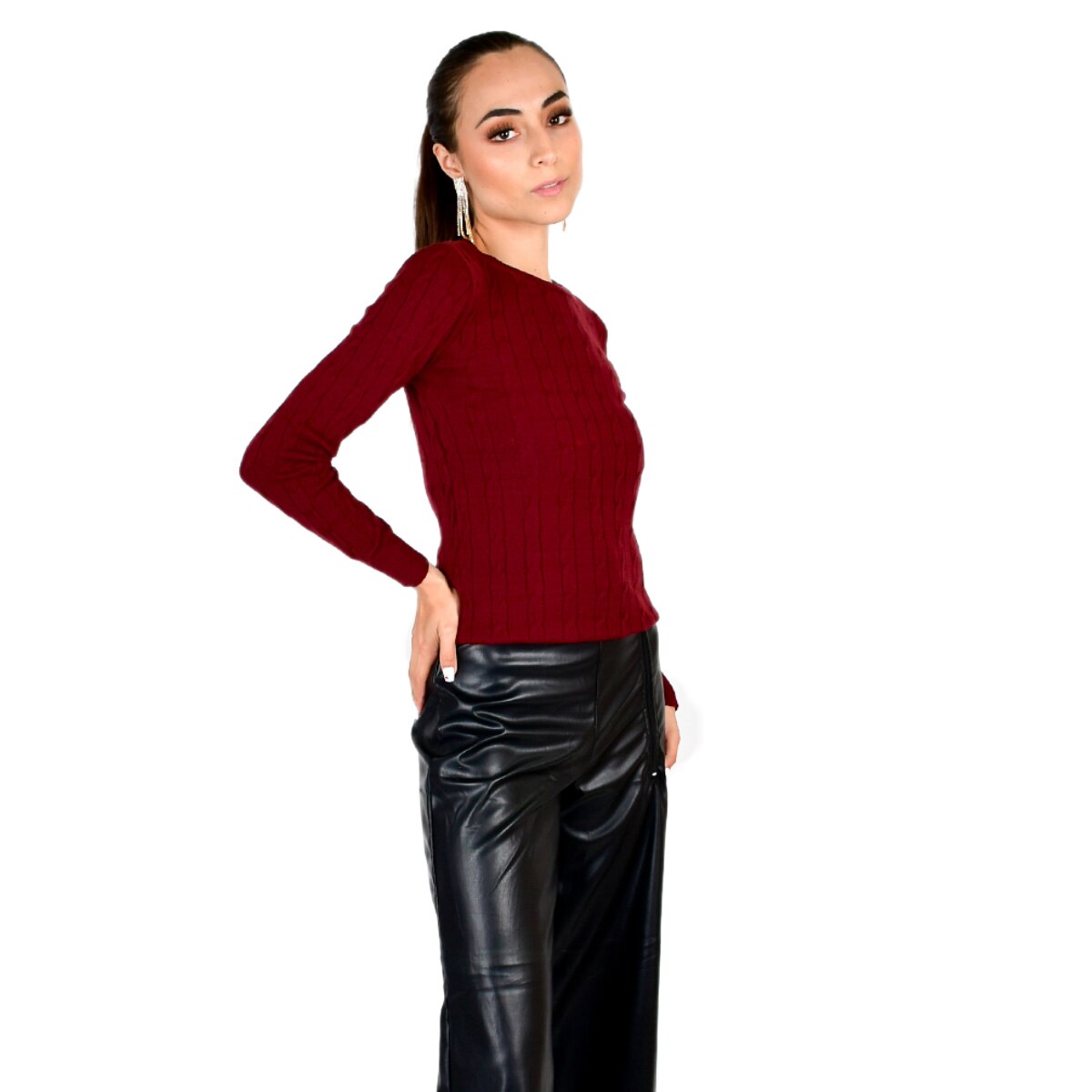 Sueter color vino online mujer