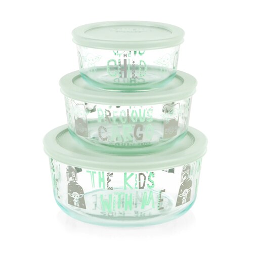 Set de 3 refractarios Star Wars "The Child" de vidrio con tapa Pyrex