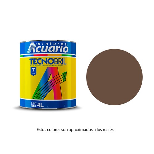 Pintura Esmalte Tecnobril Color Castaño 4 Lt Acuario EV21940