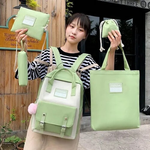 Mochilas Set 5 Pzs Escolar Bolsas Lapicera