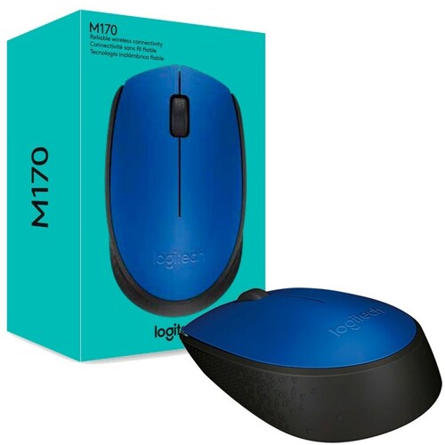 Mouse Inalámbrico Logitech M170 Azul y Negro