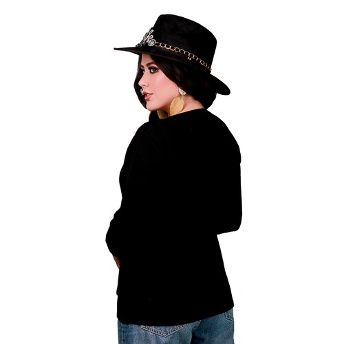 Sueter Manga Larga Tres Botones Para Mujer 161 - Negro