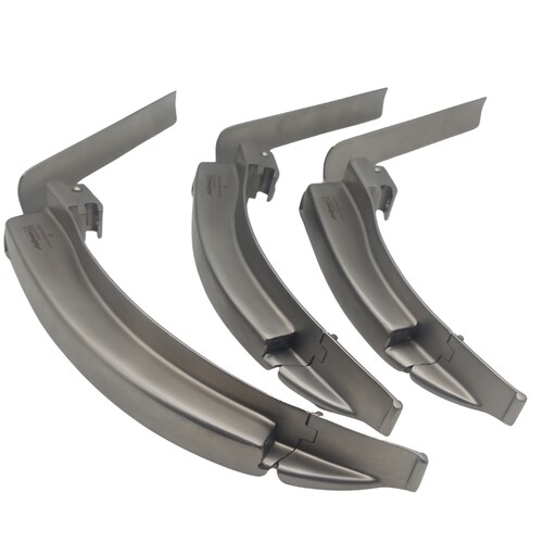 Hoja McCoy Laringoscopio Fibra Optica Integrada Megablade #4 Acero Inoxidable Punta Flexible