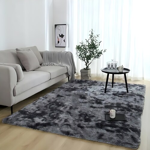 Alfombra De Sala De Estar Suave Y Afelpada De 160 X 200 Cm gris