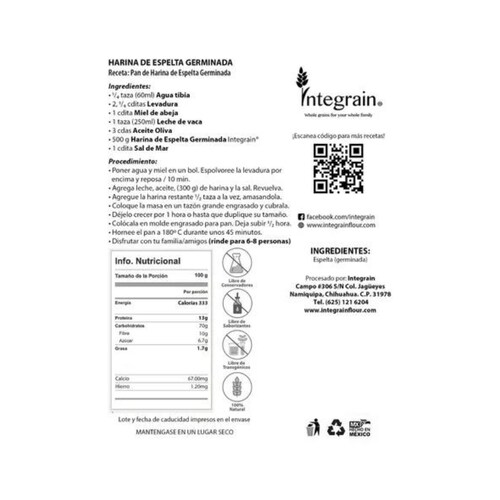 Harina de Espelta germinada