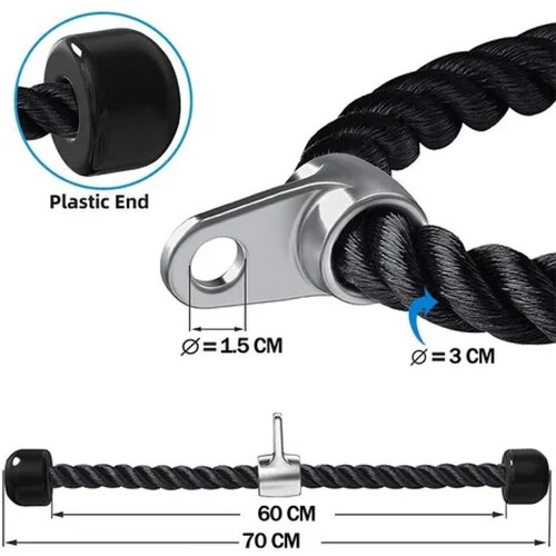 Cuerda De Tríceps De Lujo Con Cuerda De 68cm Para Muscular