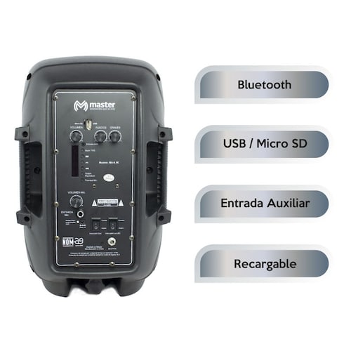 Bafle Amplificado 8 pulgadas Portátil 5000 Watts Bluetooth y TWS / Master / 8-TWS