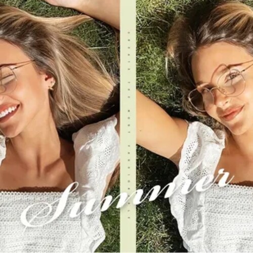 Gafas De Moda Con Marco Metálico Filtro De Luz Azul Lentes
