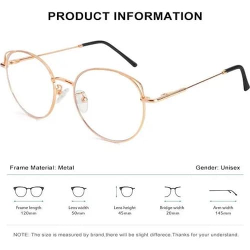 Gafas De Moda Con Marco Metálico Filtro De Luz Azul Lentes