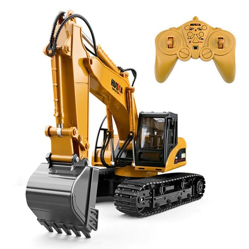 Excavadora a control remoto RC Huina 1550 Metal 1:14 15 canales 2.4Ghz Rc de construcción Retroexcavadora