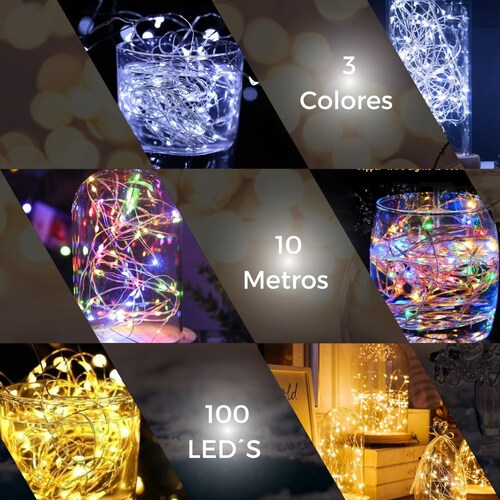 Luces Led solares Tira led decorativa exterior impermeable 2 rollos de 10 metros DOSYU colores RGB/BF/BC