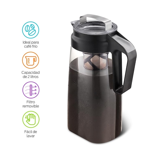 Cafetera Jarra Cold Brew 2 Litros para Café Frío Infusiones de Té Redlemon