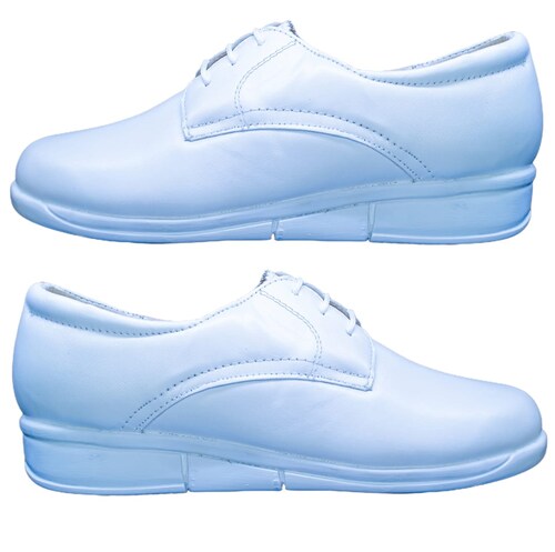 Zapato Enfermería Clínico Hotelero Cómodo Piel Blanco BE30
