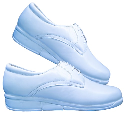 Zapato Enfermería Clínico Hotelero Cómodo Piel Blanco BE30