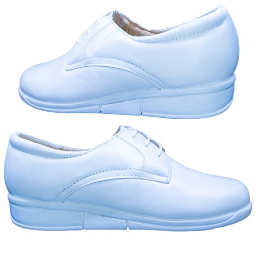 Zapato Enfermería Clínico Hotelero Cómodo Piel Blanco BE30