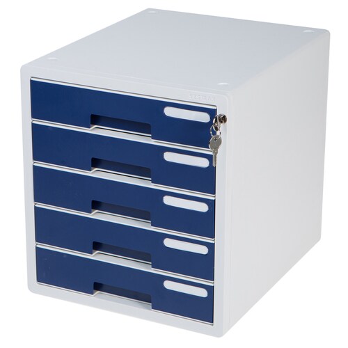Archivero para Escritorio con Cerradura con 5 Cajones Sysmax Azul