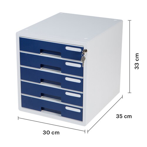 Archivero para Escritorio con Cerradura con 5 Cajones Sysmax Azul