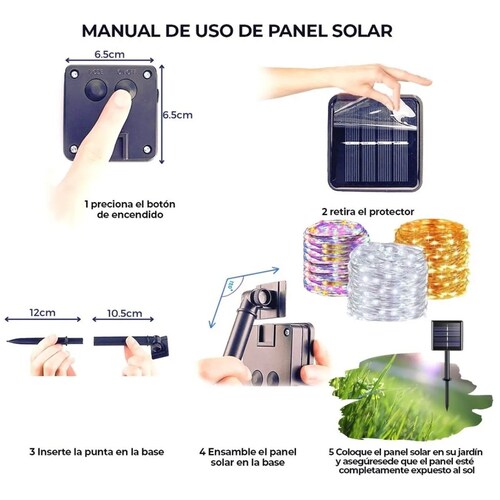 Luces Led solares Tira led decorativa exterior impermeable 2 rollos de 10 metros DOSYU colores RGB/BF/BC