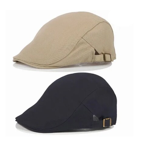 Pack Gorra Boina Para Hombre Negro y Caqui