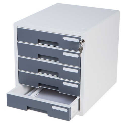 Archivero para Escritorio con Cerradura con 5 Cajones Sysmax Gris 