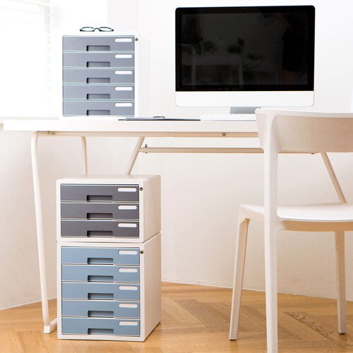 Archivero para Escritorio con Cerradura con 5 Cajones Sysmax Gris 
