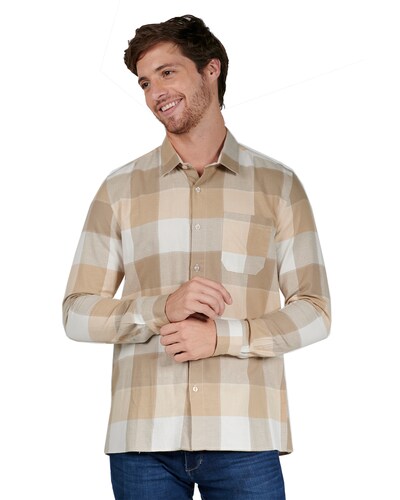 Camisa De Tela De Franela Para Hombre 228207 Generra