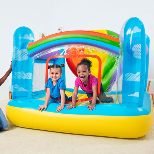 Castillo Inflable Brincolin Infantil Diseño Arcoiris Rainbow