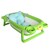 Tina para bebé, plegable, forma de rana con termómetro y colchón color verde.