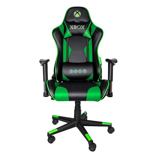 Silla Gamer Xbox Essential Ergonómica de Negro/Verde  Confeccionada en koskin 