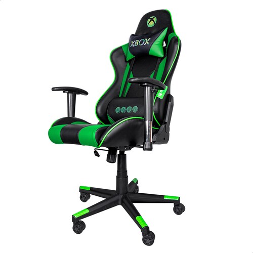 Silla Gamer Xbox Essential Ergonómica de Negro/Verde  Confeccionada en koskin 