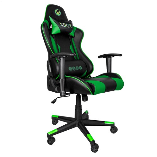 Silla Gamer Xbox Essential Ergonómica de Negro/Verde  Confeccionada en koskin 
