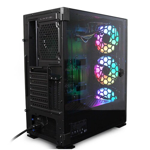 Gabinete Yeyian Hollow 2500, Midi Tower, Atx/eatx/itx/micro Atx, Usb 3.2, Sin Fuente, Negro