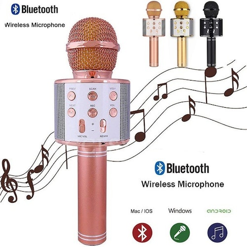 MICRÓFONO INALÁMBRICO KARAOKE BLUETOOTH .
