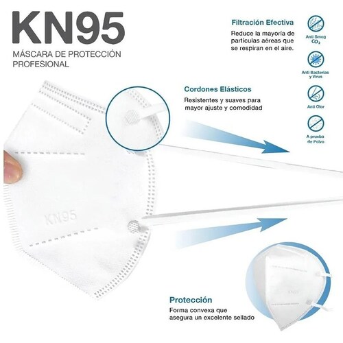 Cubrebocas Kn95 Tapabocas 100 Pz Mascarilla 5 Capas