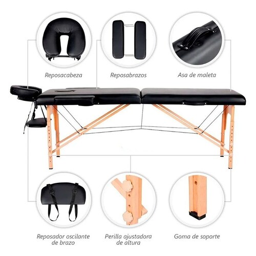 Cama Para Masaje Spa Portátil Reclinable Estuche Profesional.