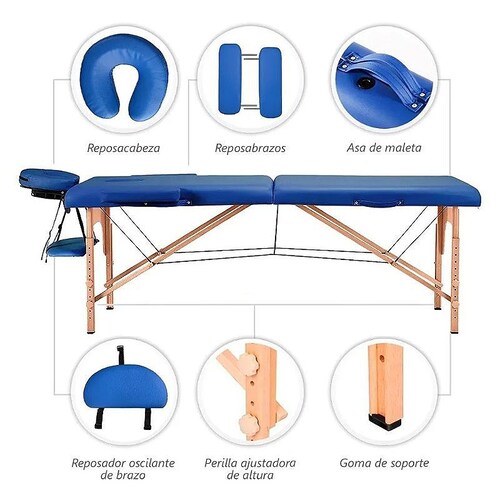 Cama Para Masaje Spa Portátil Reclinable Estuche Profesional.