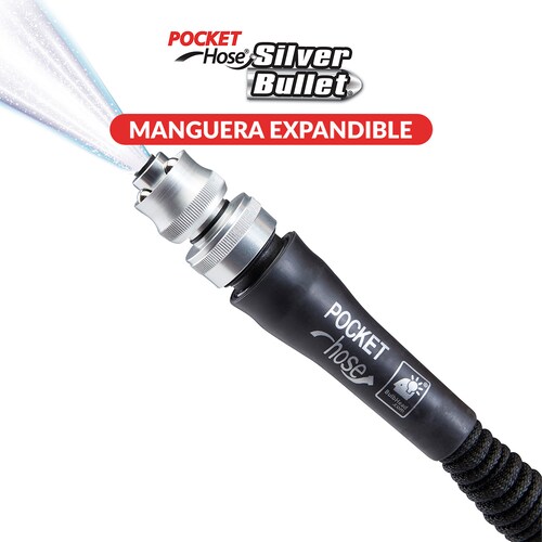 Pack Manguera Pocket Hose 7.6m Expand Y Regadera Aqua Handle Con 6