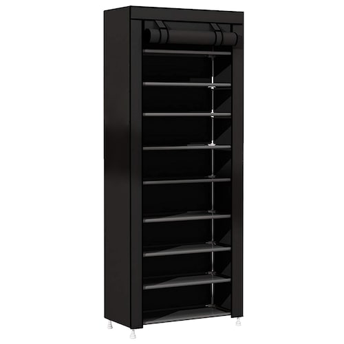 Closet Zapatera Minimalista Armario Organizador Multifuncional Armable / Almacenamiento para Zapatos (Negro, 9 niveles).