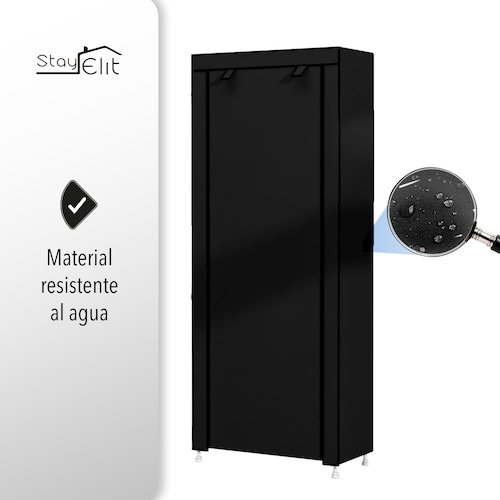 Closet Zapatera Minimalista Armario Organizador Multifuncional Armable / Almacenamiento para Zapatos (Negro, 9 niveles).