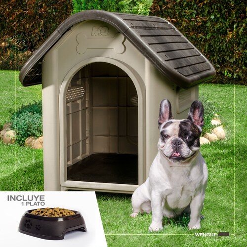 Casa para Perro Mediana MQ + Plato Bebedero (Varios Colores)