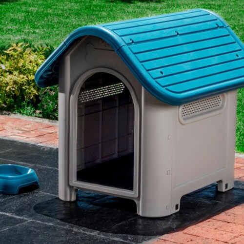 Casa para Perro Mediana MQ + Plato Bebedero (Varios Colores)