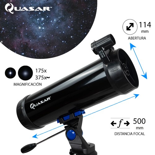 Telescopio Quasar Starter Q114 375x Con Cámara