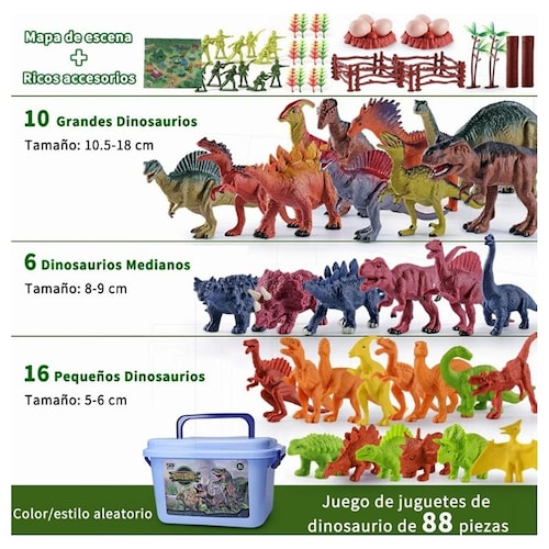 Juguetes de libro de sonidos de dinosaurios con sonidos, 12 figuras grandes  de dinosaurios realistas para niños pequeños de 2, 3, 4, 5, 6 años, juego