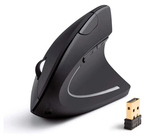 Mouse Vertical Ergonómico Inalámbrico Carga De Baterías 2.4g