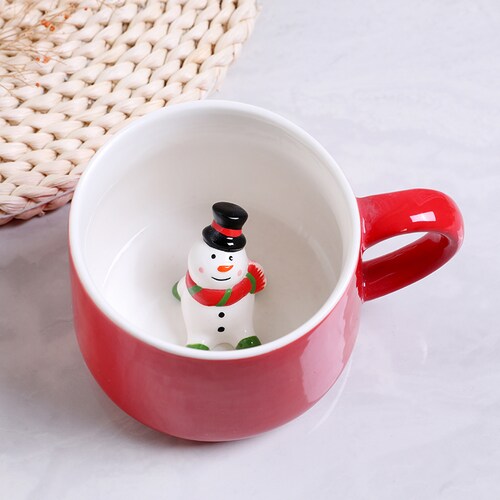 Taza Para Té Café 3 D Cerámica Colección Navideña