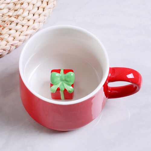 Taza Para Té Café 3 D Cerámica Colección Navideña