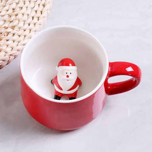 Taza Para Té Café 3 D Cerámica Colección Navideña