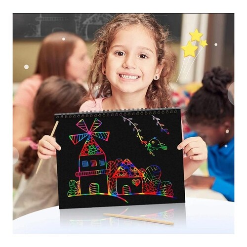 Libros Para Colorear Rainbow Rascar Paper Pintura Niños
